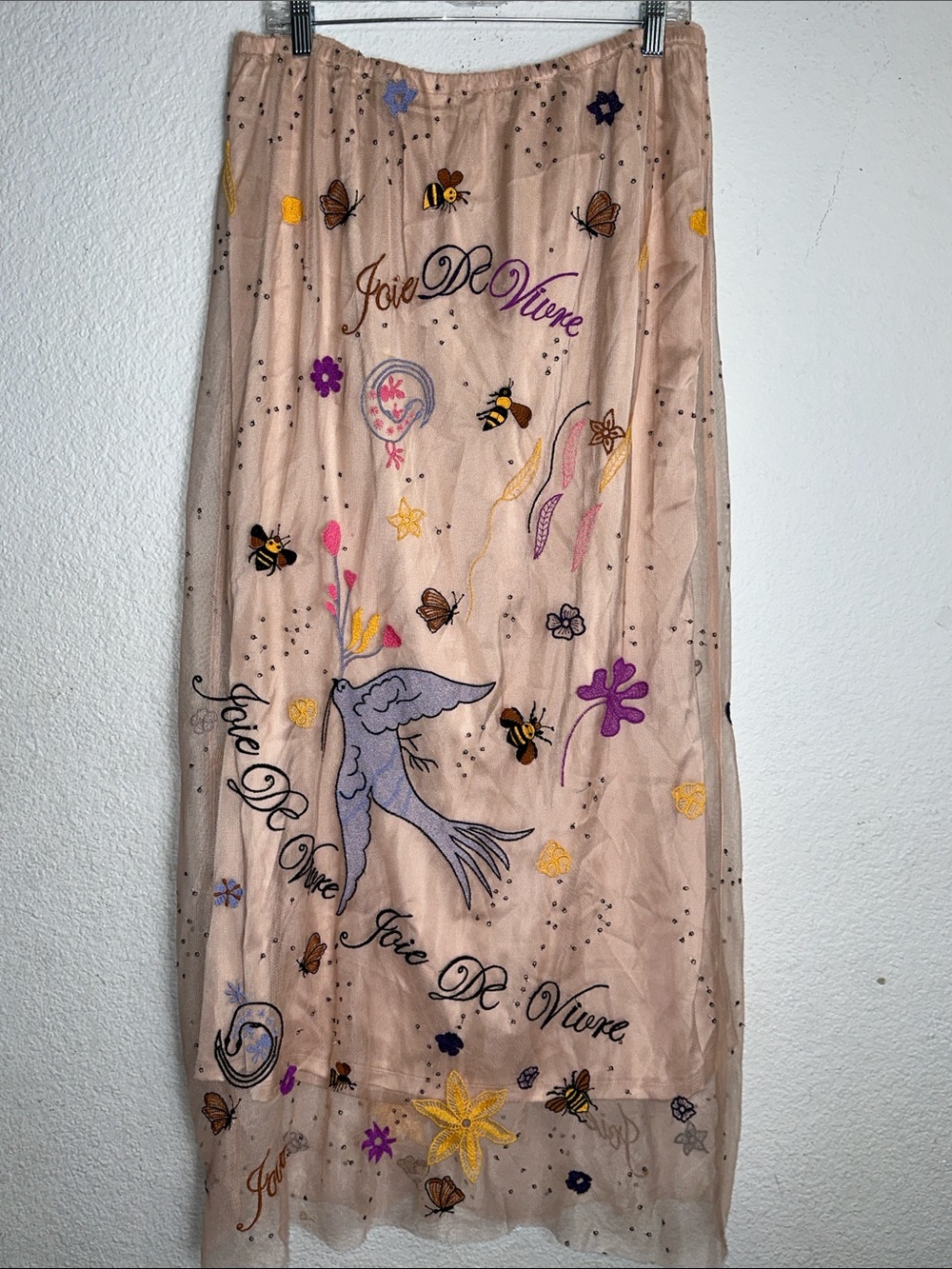 Anthropologie Icon Embroidered Maxi Skirt Whimsy Nature Fairy Womens XL - Picture 2 of 11